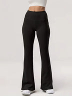 Women's clothing elegant temperament high waist bell bottoms, fashion sports style, breathable materials, bodybuilders must