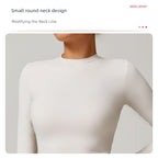 Fall and Winter Brushed Back Yoga Clothes Suit High Waist Stretch Tight Exercise Workout Pants Women's Long-Sleeved T-shirt Strapless Bra Pad