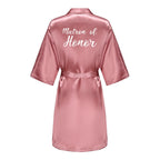 Wedding Bride Bridesmaid Robe Dressing Gown Sexy Women Bathrobe Nightgown Short Sleepwear Casual Flower Kimono Geisha M L XL
