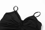 2022 Sexy Spaghetti Strap Bodycon Dress Women Backless Folds Wrap Hip Dresses Female Causal Streetwear Slim Dress Vestidos Robes