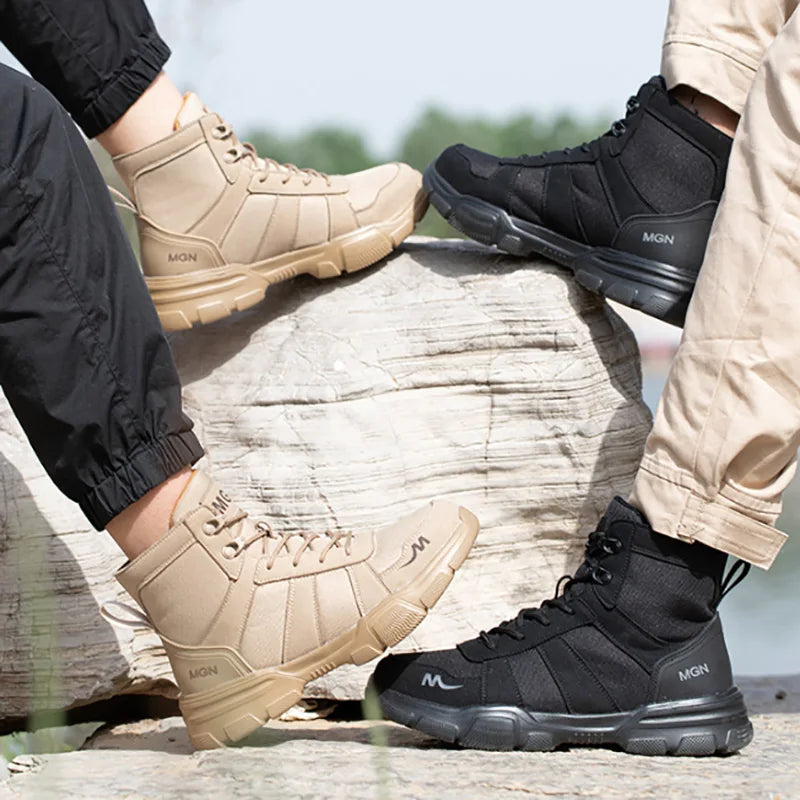 Work Boots Indestructible Safety Shoes Men Steel Toe Shoes Puncture-Proof Sneakers Women Non Slip Work Shoes Male Tactical Boots