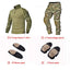 Camo Tactical Sets Outdoor Long Sleeve Wear-resisting T Shirts+Multi-pocket Tactic Cargo Pants Suit Training Workwear Combat Set