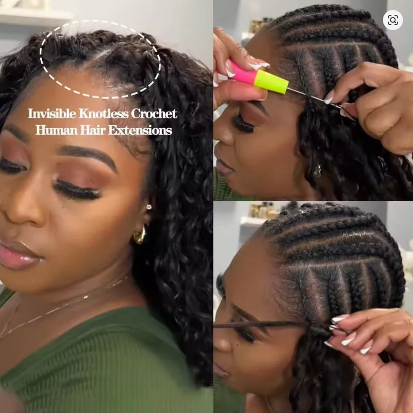 Brazilian Hair Kinky Curly Crochet Braiding Human Hair Deep Wave Crochet Human Hair Extensions Knotless Pre-Separated Crochet
