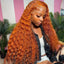 Deep Wave Ginger Orange Lace Front Curly Human Hair Wig Water Wave 13x4 13x6 HD Lace Frontal Wig For Women Brazilian 200 Density