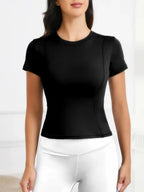 Women's Tops Workout Short Sleeve Shirts Yoga Athletic