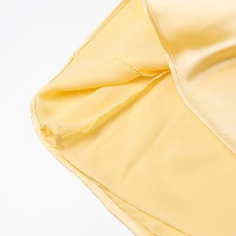 HH Women Summer Yellow Stain V Neck Sling Dress Elegant Sleeveless Loose Maxi Robes 2026 New Ladies Party Holiday Dresses