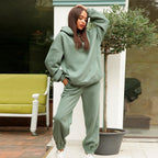 Women Tracksuit Autumn Winter Warm Hoodies Top Suits Casual Hooded Sweatshirts And Jogging Pants Outfits Sweatpants 2 Piece Sets