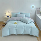 INS style high luxury solid color double-sided style single couple quilt cover soft luxury hotel & apartment & home bedding