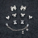 9PCS Summer Fashion Shoe Charms DIY Acrylic Butterfly Cartoon Bear Decoration Buckle for Clogs Shoe Charm Accessories