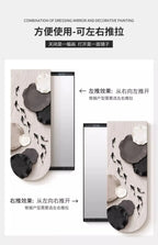 Bathroom Rectangle Mirror Organizer Creative Black Wall Mirror Bedroom Ornament Decorazioni Casa Home Furniture Accessories