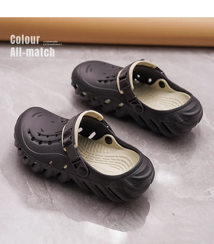 New Men's Fashionable Versatile Sandals Anti Slip and Wear-resistant Shoes Thick Soled Soft Soled Slippers Breathable