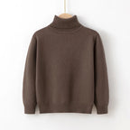 2026 Autumn Winter Children's Cotton Sweater Full Sleeve Turtleneck Knitwear Baby Boys Girls Clothing Warm Soft Jumper Pullovers