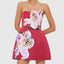 Flower Print Strapless Slim Fit Party Dress Sexy Strapless Design Women's A-line Dresses Summer Backless Bridesmaid Short Dress