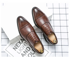 Oxfords Men Shoes Red Sole Fashion Business Casual Party Banquet Daily Retro Carved Lace-up Brogue Dress Shoes
