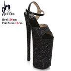 Pink Shiny Women Sandals 26CM/10Inchs High Heels Ultrahigh Heel Stripper Slippers Pole Dance Shoes Party Stage Show Sandals