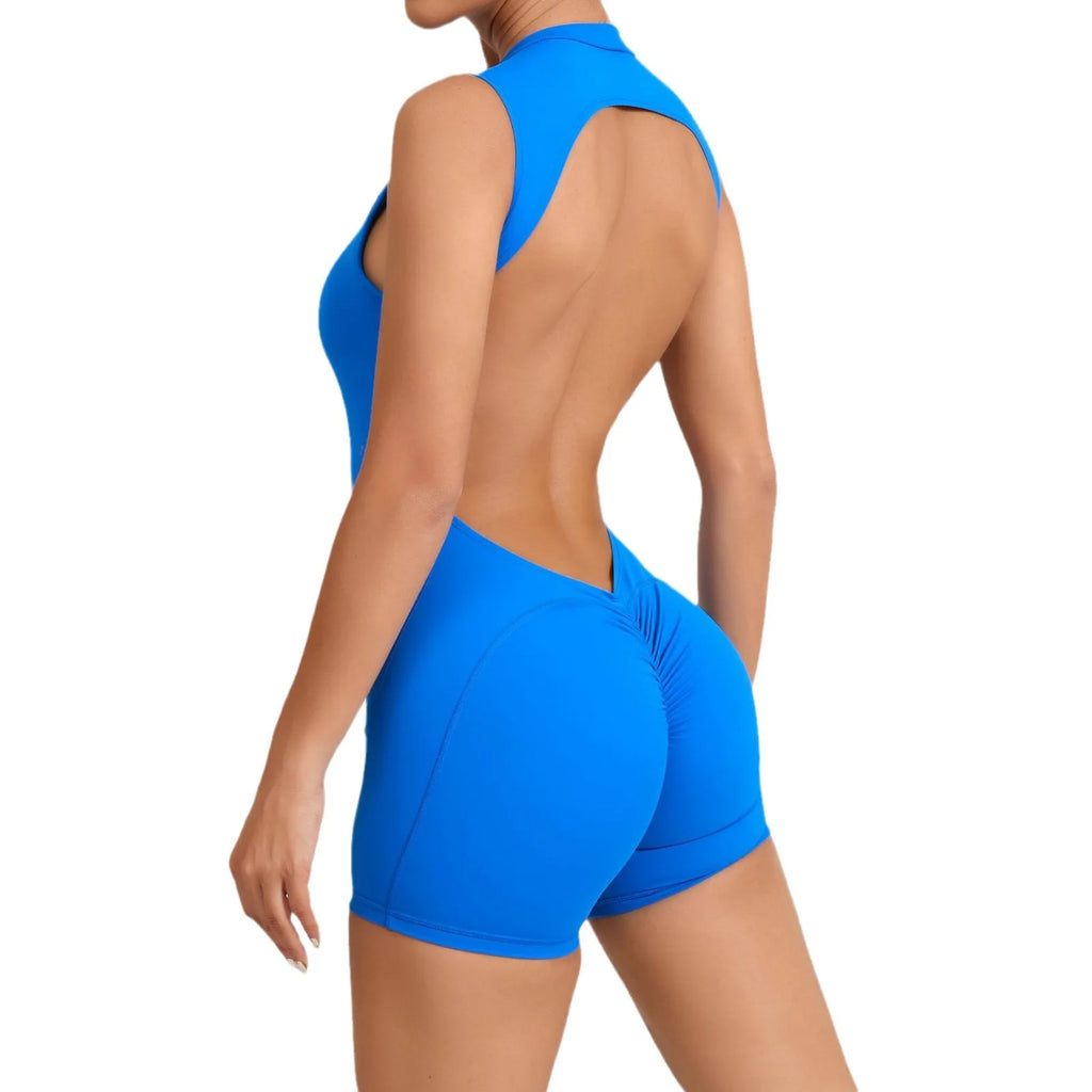 2026 Yoga Jumpsuit Fitness Sports Overalls Gym Clothing Set Wear Pilates Workout Clothes Women Short Sleeves Outfit Activewear