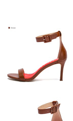 High heel sandals luxury brand 2025 summer new simple design wrap heel Girl