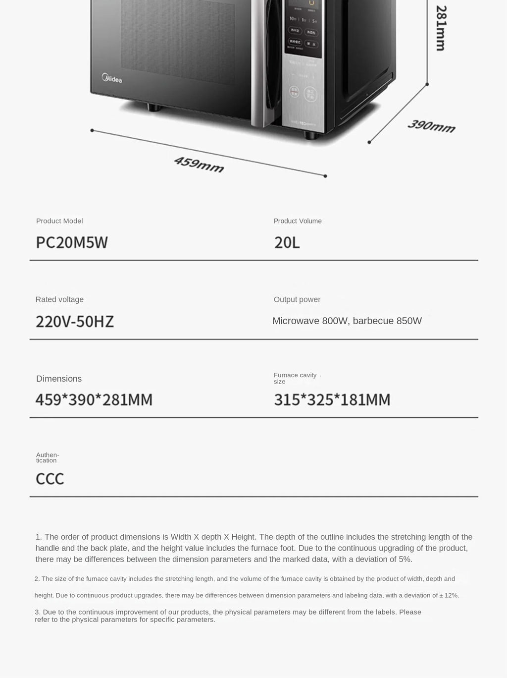 220V Midea Microwave Oven Flat Panel Microwave Baking All-in-One Machine Electric Oven Efficiency for Kitchen A