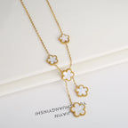 Hot Sale Stainless Steel Laser Five Leaf Flower Petal Adjustable Clover Bracelet Classic for Woman Girl Brand Jewelry Party Gift