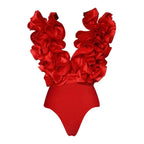 Bikini Bodysuit Swimwear Women With Skirt Bathing Suit Summer New Ruffle Splice Print Beachwear Holiday Bikini Cover Ups Outfits