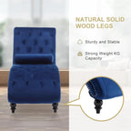 Velvet Chaise Lounge Indoor,Button-Tufted Upholstered Chaise Lounge Chair with Pillow for Bedroom Living Room, Customized