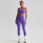 Women's Gym Workout Yoga Outfit Sets Naked feel fabric Beautiful Back Bra outdoor Running Fitness Butt-lifting Yoga Pants Suit