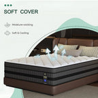 LayRoad 12-14IN Hybrid Mattress Medium Firmness Gel Memory Foam Spring Mattress Heat Dissipation Pressure Relief Boxed