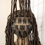 Synthetic Full Lace Locs Braided Wigs for Black Women 24 inches Knotless Box Dreadlock Braids Wig Lace Frontal Braiding Wig