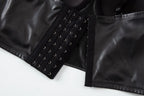 Stylish Wowen PU Leather Corset Imitation Leather Festival Clothing Bustier Lady Cropped Top Girls Punk Rock Club Party Camis