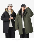 Winter new style cotton coat for men 2026 snap-closed hooded jacket neutral style mid-length workwear cotton coat for men