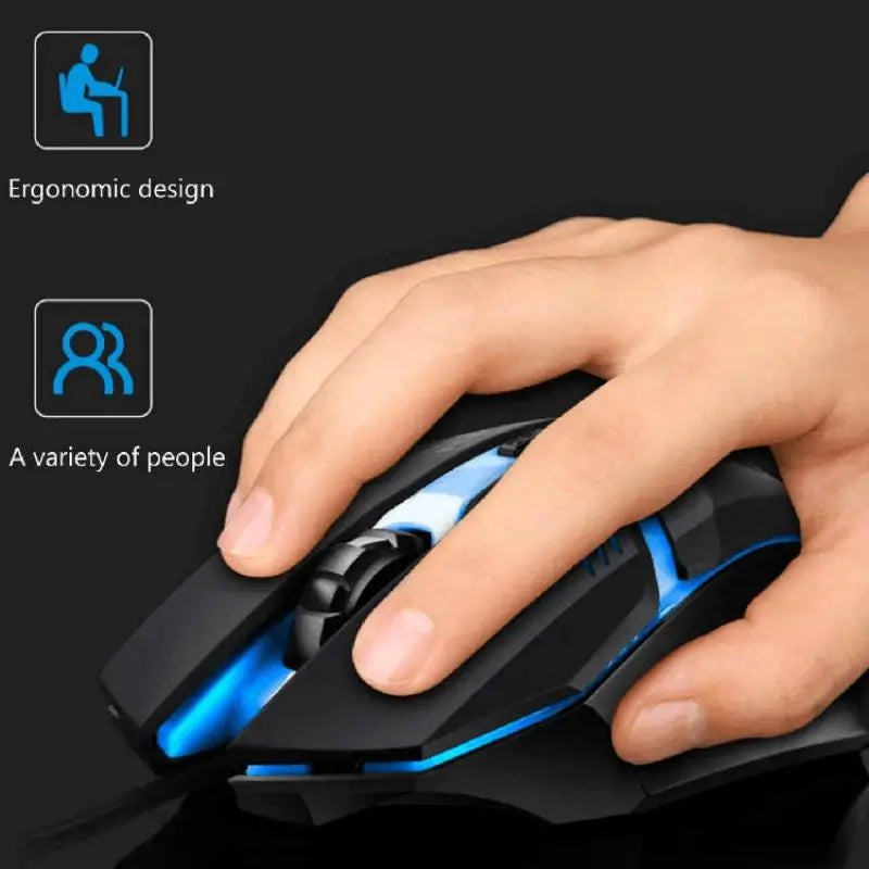 Latest high-quality ergonomic gaming mouse, suitable for desktop and laptop computers, 4-button USB RGB backlit mouse Secondary image