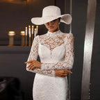 High Collar Women Wedding Dresses Gorgeous Sexy Sleeveless Mermaid Bridal Gowns Mopping Length Banquet Robe De Mariée Customized