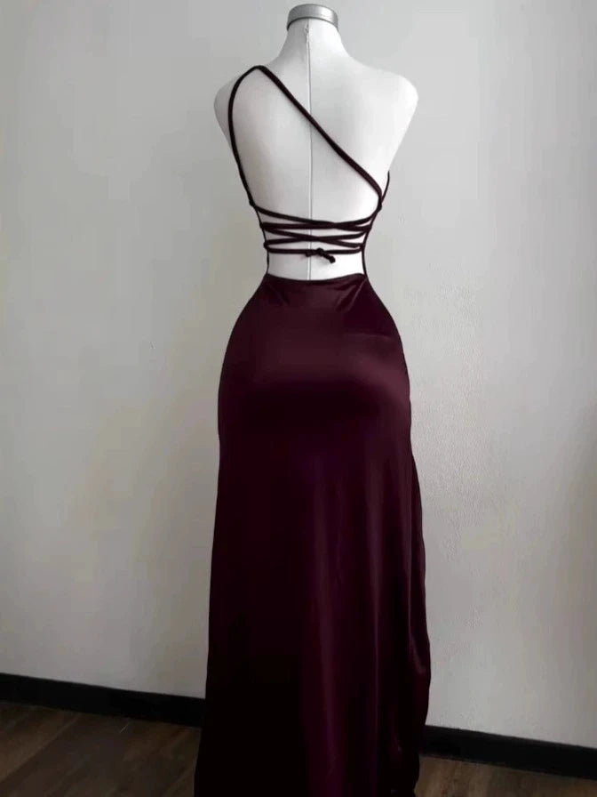 Sexy Hot Girls Slim Spaghetti Strap Long Dresses Women Solid Color Backless Package Hip Bodycon Slit Dress Party Club Vestidos Secondary image