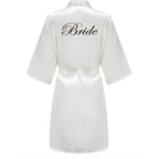 Wedding Bride Bridesmaid Robe Dressing Gown Sexy Women Bathrobe Nightgown Short Sleepwear Casual Flower Kimono Geisha M L XL