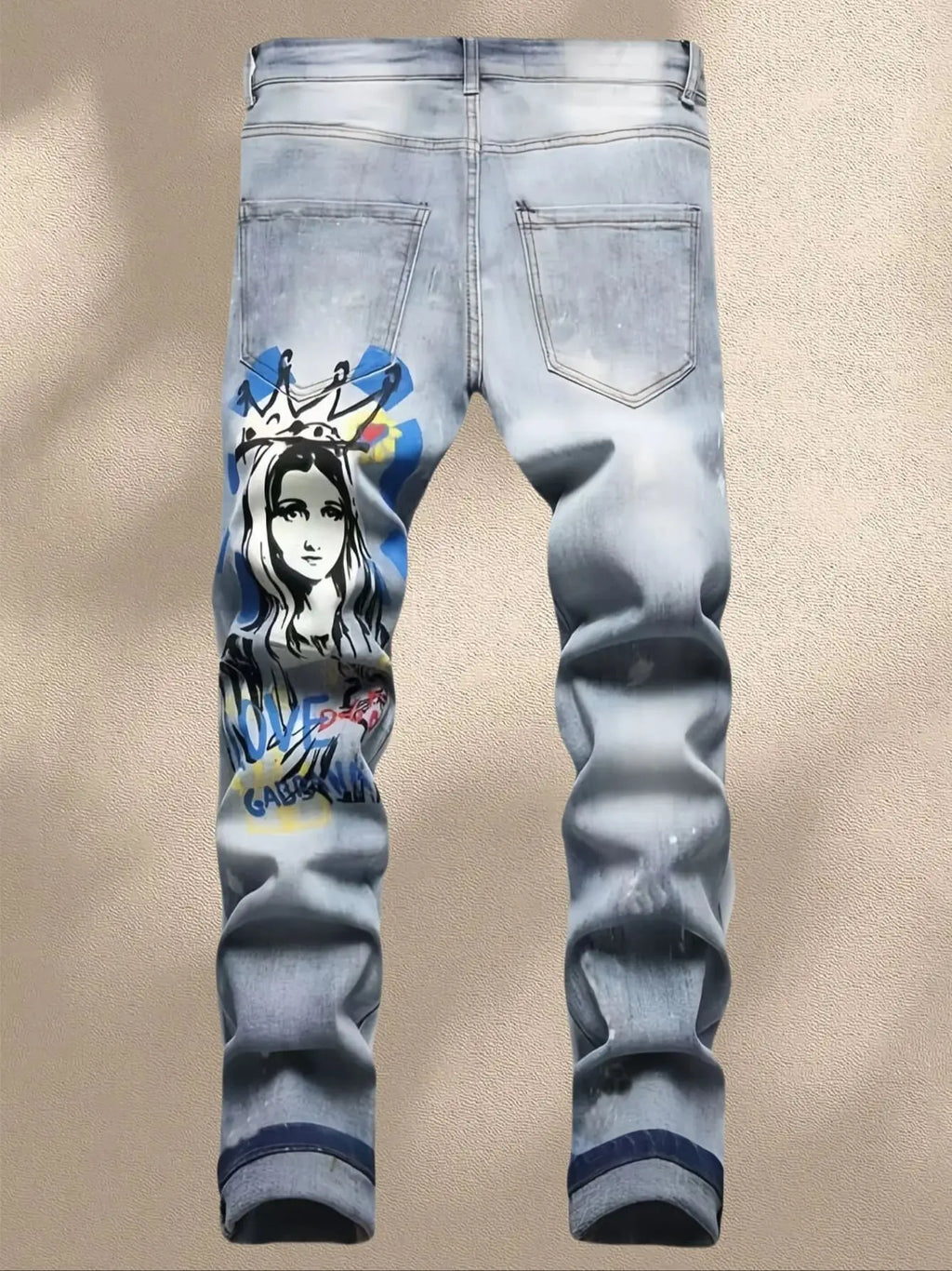 Fashionable Men's Jeans  With Trendy Prints  Highlighting Individuality   Elastic And Breathable Fabric  Free Shipping