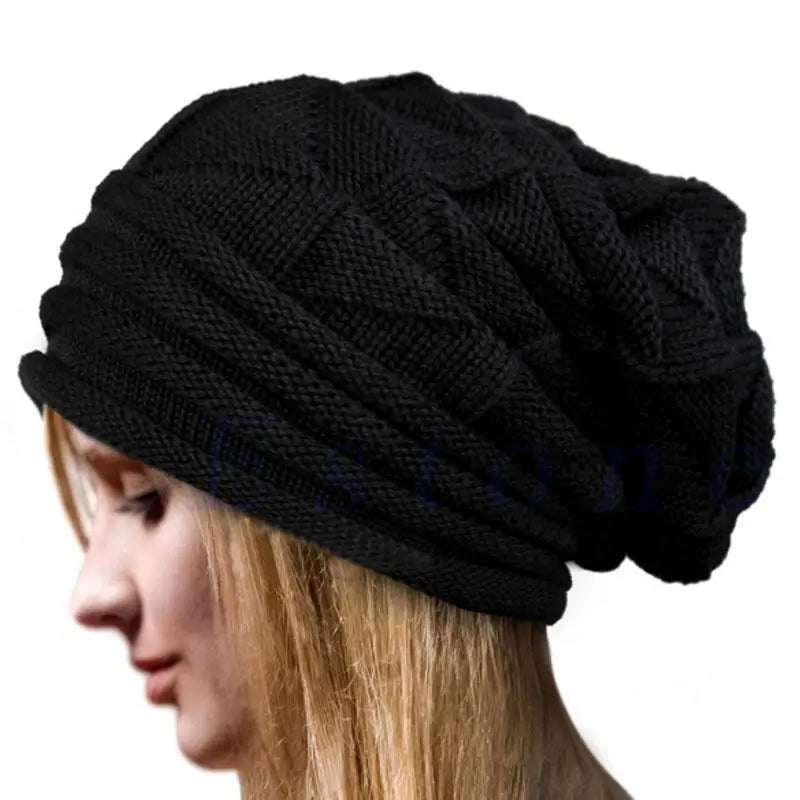 Knitted Baggy Beanie Oversized Winter Hat Ski Slouchy Cap Skullies Beanies Women Men Winter Wool Warm Cap Beanies Unisex Secondary image