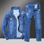 Spring Autumn Men's Denim Suit Loose Korean Trendy Two-Piece Versatile Outerwear Casual Jacket Denim sets