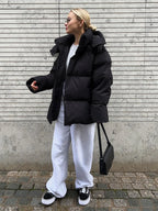 Women Winter Cotton Coat 2025 New Women Loose Cotton Padded Jacket Solid Hooded Parkas Coat Female Puffer Coat Winter Outwear