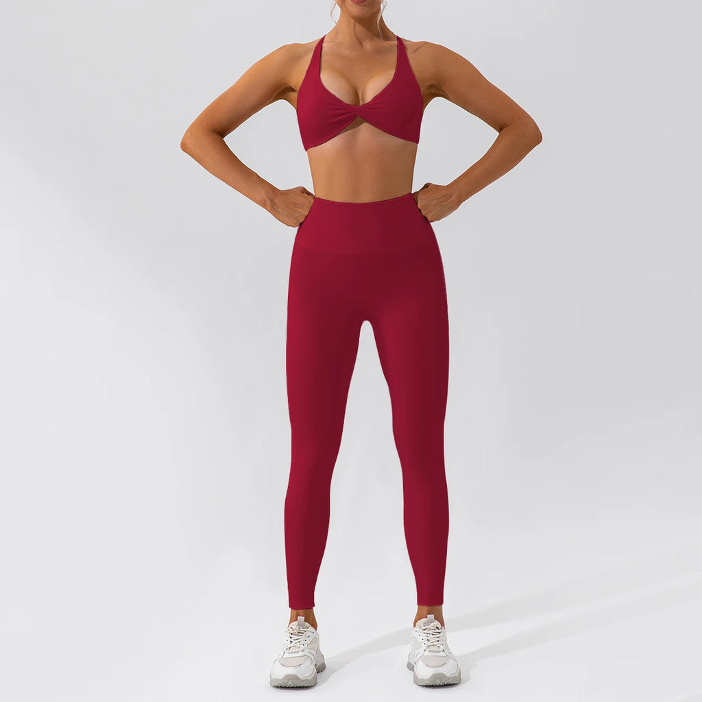 2-Piece Quick Dry Yoga Set – Long Sleeve Gym Outfit