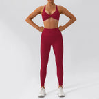 2-Piece Quick Dry Yoga Set – Long Sleeve Gym Outfit