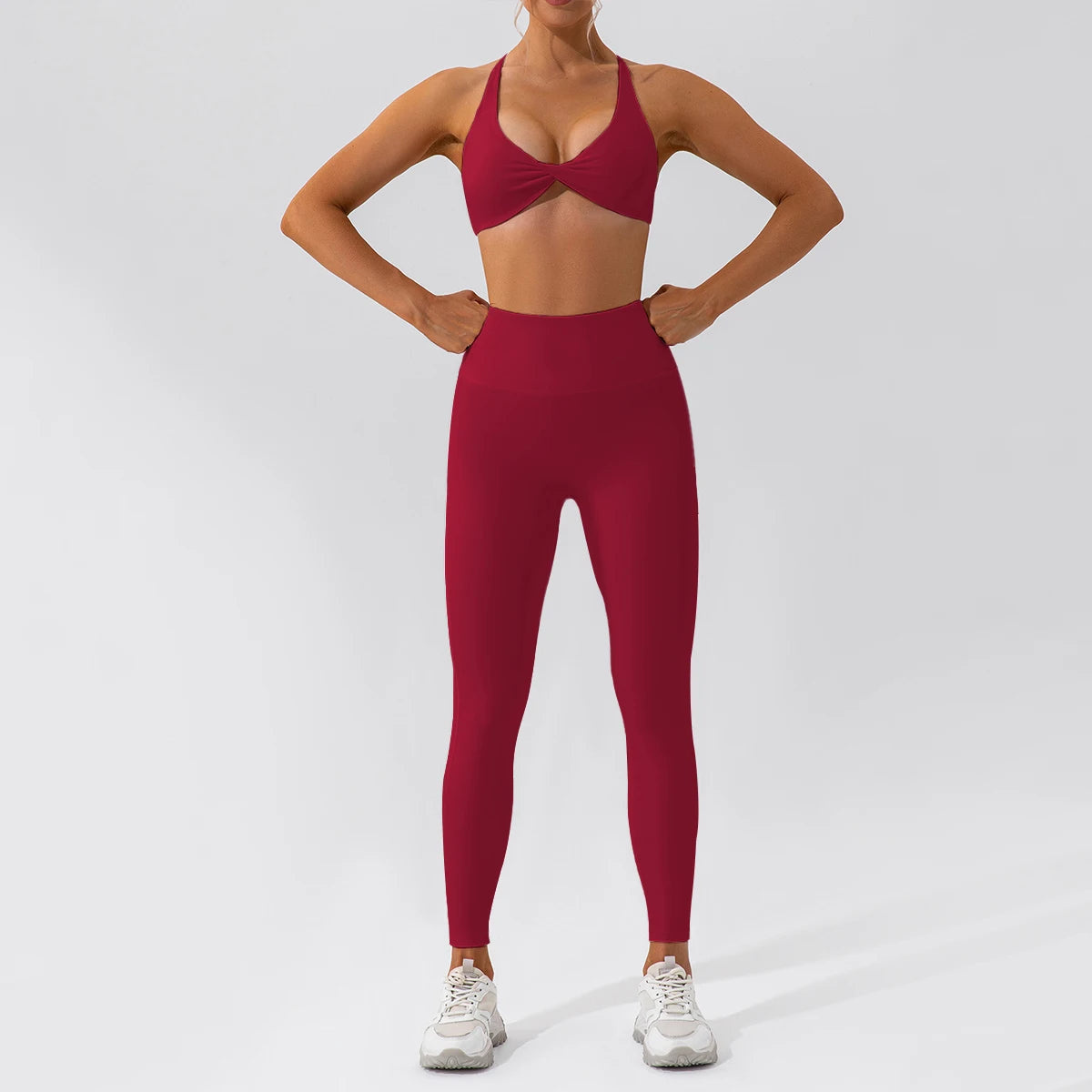 2-Piece Quick Dry Yoga Set – Long Sleeve Gym Outfit