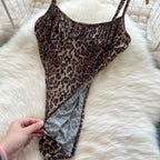 SINGREINY 2026 Newest Leopard 2pcs Suits Women Sexy Strap Tops+Elastic Waist Flared Pants American Ins Fashion Hotsweet Sets