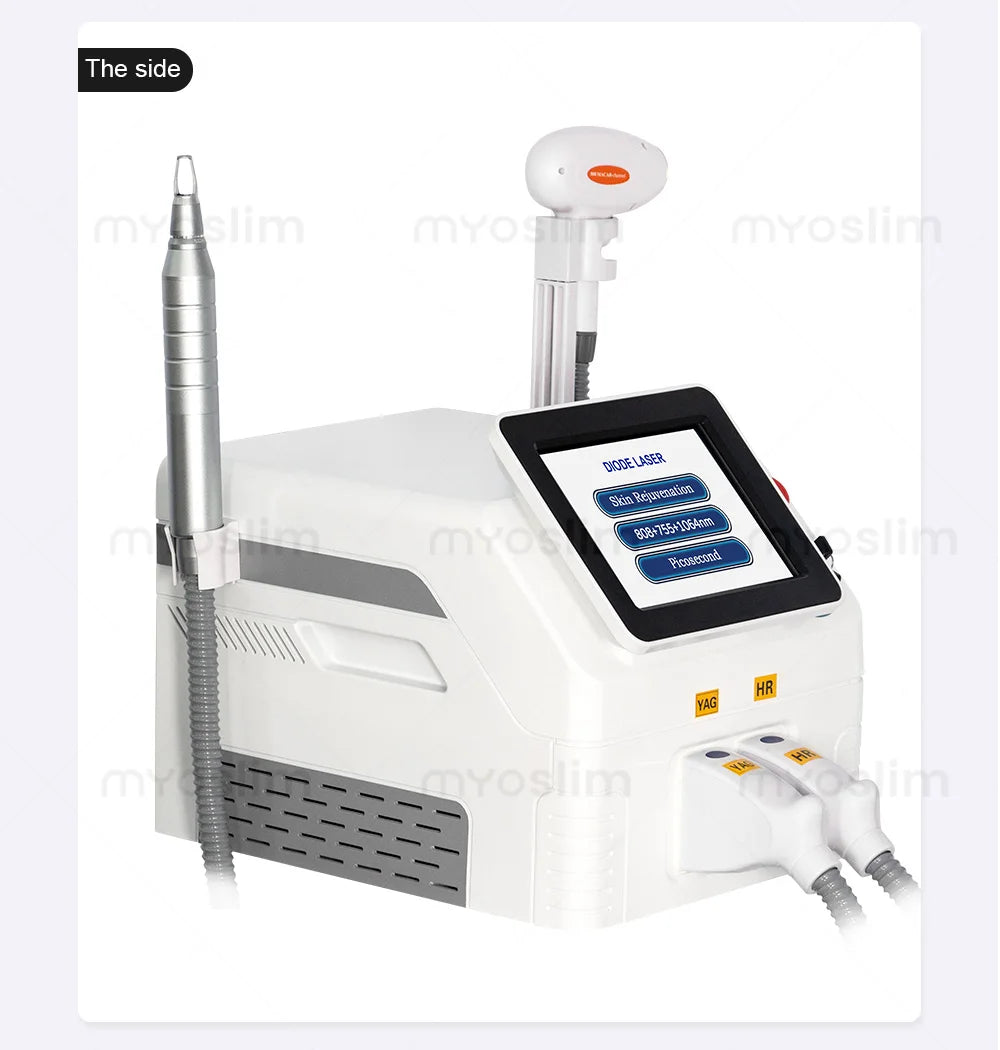 2IN1 Picosecond 808nm Diode Laser Hair Removal Machine Alexandrit 5000W Permanent Painless Tattoo Cooling Body Removal Equipment