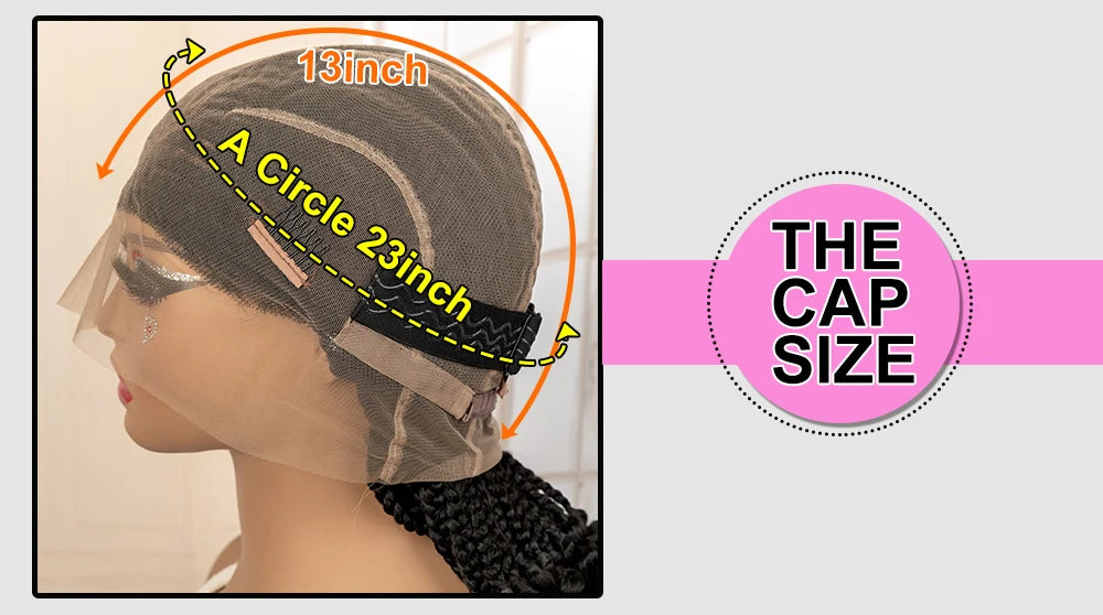 Full Lace Braided Wig with Curly Ends Synthetic Cornrow Braids Wig for Black Women Lace Frontal Afro Knotless Braiding Wigs