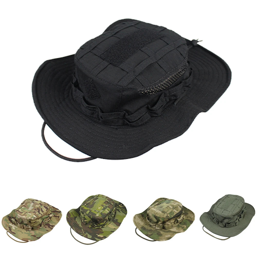 New Camouflage Tactical Boonie Cap Wide Brim Bucket Benny Hats Men Women Outdoor Sports Multicam Caps For Fishing Hiking Hunting