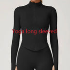 New Women Seamless Zipper Jacket Yoga Long Sleeved Gym Top Yoga Push Up Jacket Fitness Running Workout Sport Coat Women's Shirts
