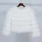 Real Fox Fur Coat Winter Jacket Women O-neck Thick Fashion 2025 & 2026 Natural Fox Fur Raccoon Outerwear Warm Luxury Female Plus Size