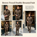 Wool Blend Men's 2 Piece Suit Set（Jacket+Pants) Double Breasted Lapel Suit Set Wedding Prom Dinner Wrok Travel Dinner Banquet