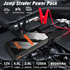 EAFC 1200A Smart Car Jump Starter with 150PSI Air Pump -8000mAh Power Bank  LED Light Smart Inflate for Cars Motorcycles Trucks