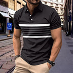 Fashion Striped Men's Polos T-Shirts Summer Short Sleeve 3d Printed Street Trend Male POLO T Shirt 6XL Large Size Casual Tops